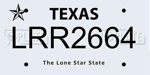 LRR2664 Texas License Plate