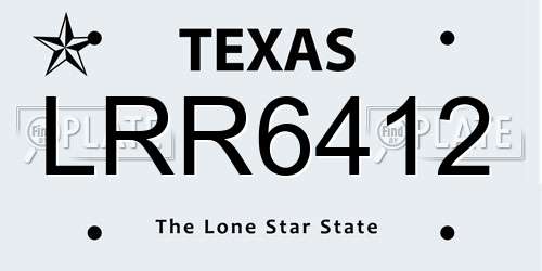 LRR6412 Texas License Plate