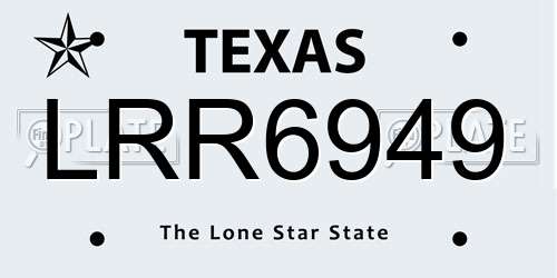 LRR6949 Texas License Plate