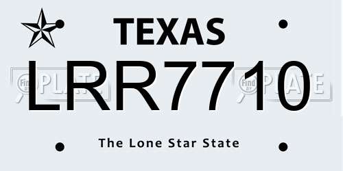 LRR7710 Texas License Plate