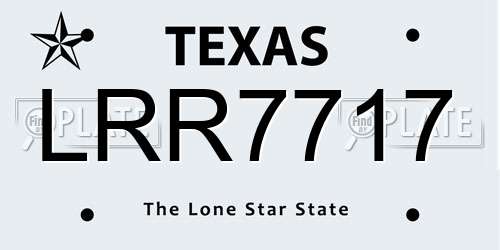 LRR7717 Texas License Plate