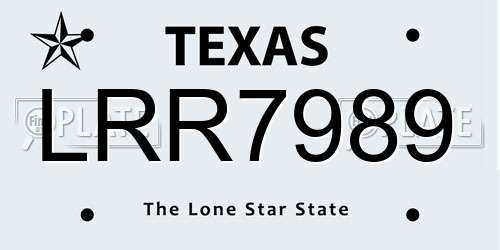 LRR7989 Texas License Plate