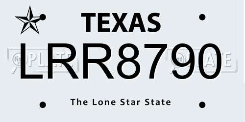 LRR8790 Texas License Plate