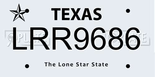 LRR9686 Texas License Plate