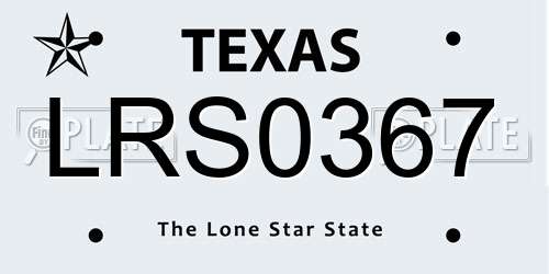 LRS0367 Texas License Plate