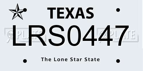 LRS0447 Texas License Plate