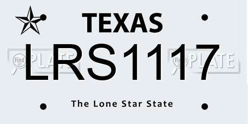 LRS1117 Texas License Plate