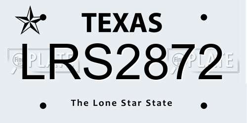 LRS2872 Texas License Plate