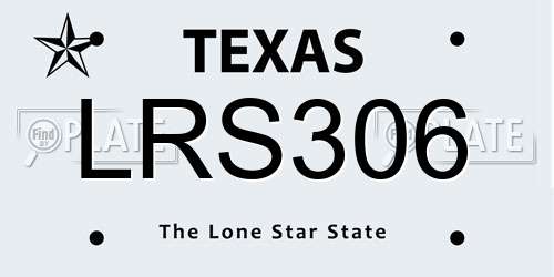 LRS306 Texas License Plate