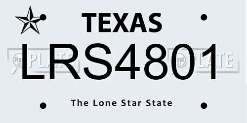 LRS4801 Texas License Plate