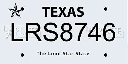 LRS8746 Texas License Plate