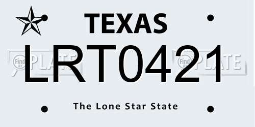 LRT0421 Texas License Plate