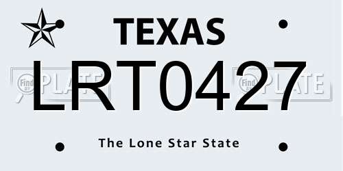 LRT0427 Texas License Plate