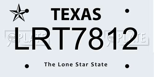 LRT7812 Texas License Plate