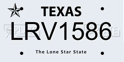 LRV1586 Texas License Plate
