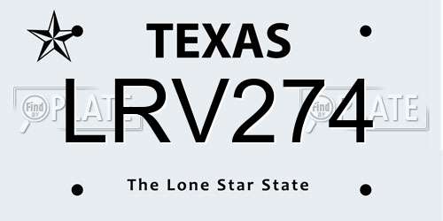 LRV274 Texas License Plate