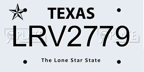 LRV2779 Texas License Plate