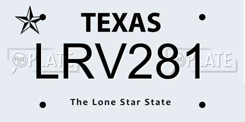 LRV281 Texas License Plate