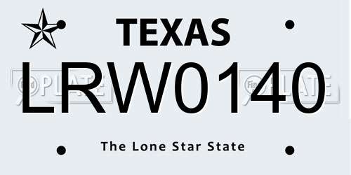 LRW0140 Texas License Plate