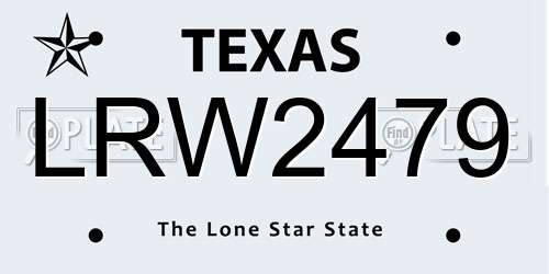 LRW2479 Texas License Plate