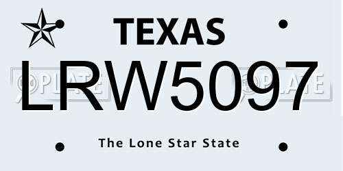 LRW5097 Texas License Plate