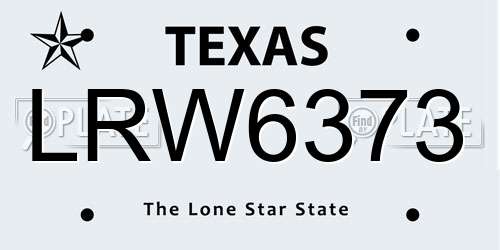 LRW6373 Texas License Plate