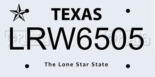 LRW6505 Texas License Plate