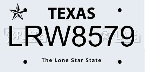LRW8579 Texas License Plate