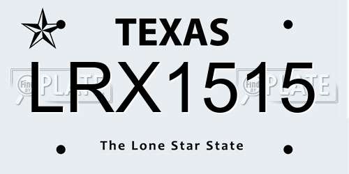 LRX1515 Texas License Plate