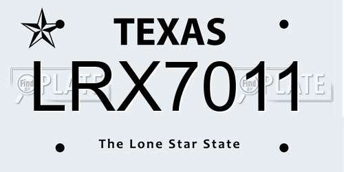 LRX7011 Texas License Plate