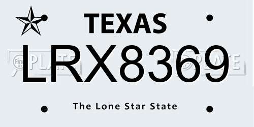 LRX8369 Texas License Plate