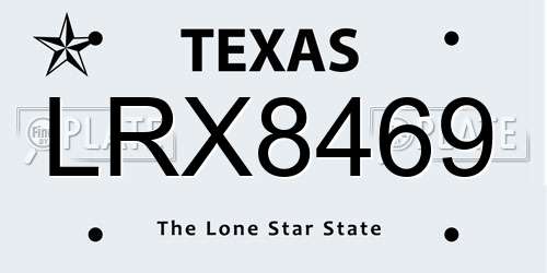 LRX8469 Texas License Plate