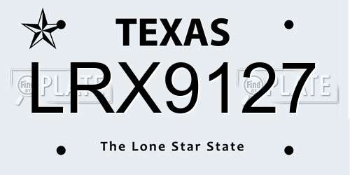 LRX9127 Texas License Plate