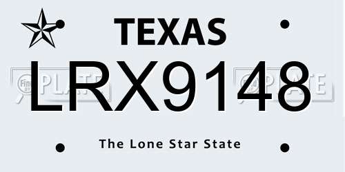 LRX9148 Texas License Plate