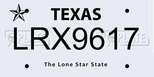 LRX9617 Texas License Plate
