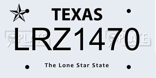 LRZ1470 Texas License Plate