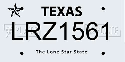 LRZ1561 Texas License Plate