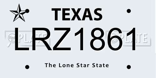 LRZ1861 Texas License Plate
