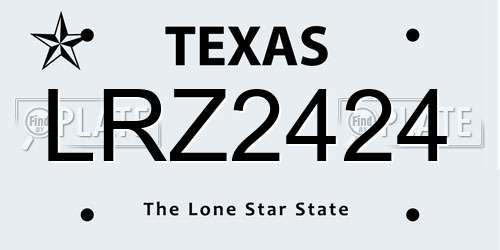 LRZ2424 Texas License Plate