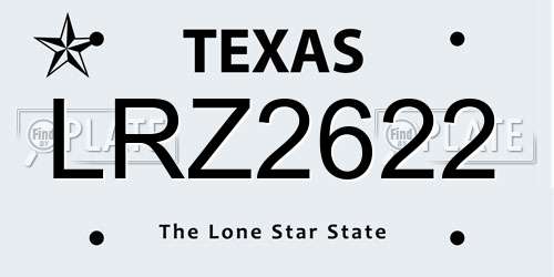 LRZ2622 Texas License Plate