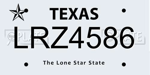 LRZ4586 Texas License Plate