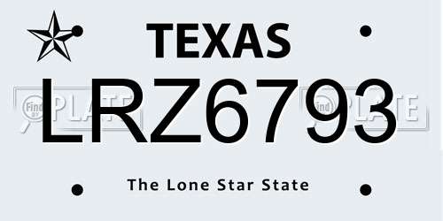 LRZ6793 Texas License Plate