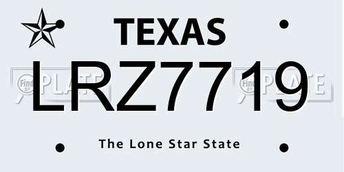 LRZ7719 Texas License Plate