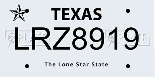LRZ8919 Texas License Plate