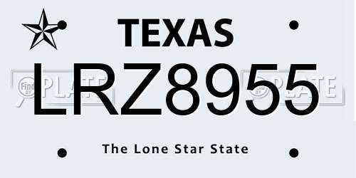 LRZ8955 Texas License Plate