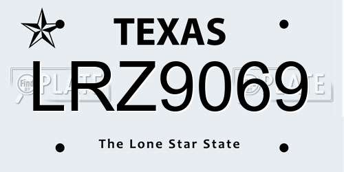 LRZ9069 Texas License Plate