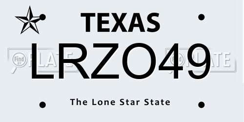 LRZO49 Texas License Plate