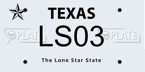 LS03 Texas License Plate