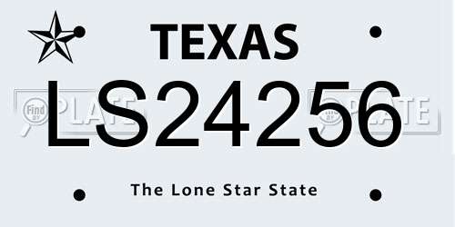 LS24256 Texas License Plate