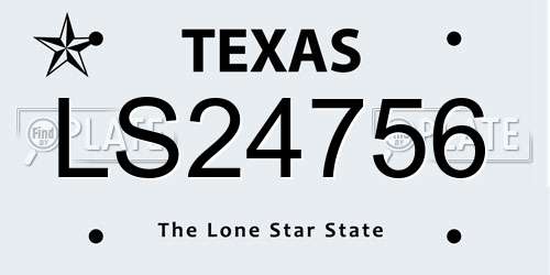 LS24756 Texas License Plate
